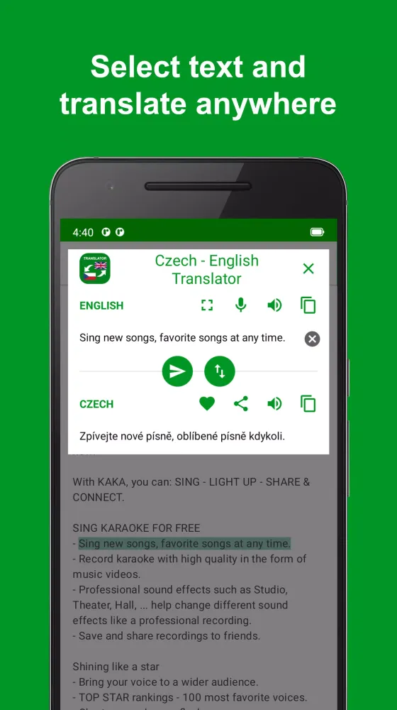 Captures d'écran de Czech - English Translator