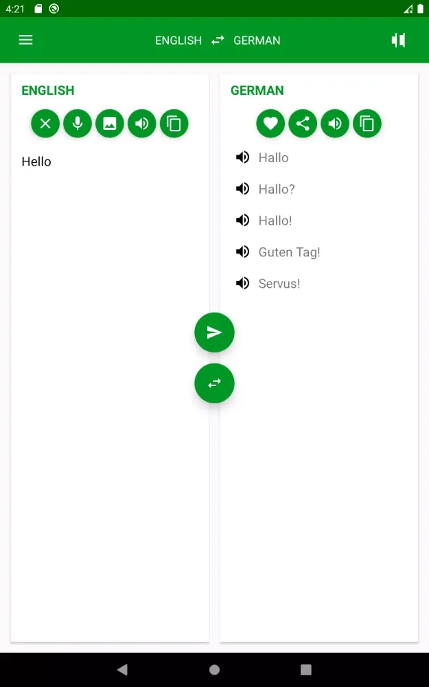 German - English Translator Screenshots