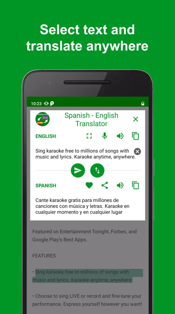 Spanish - English Translator Screenshots