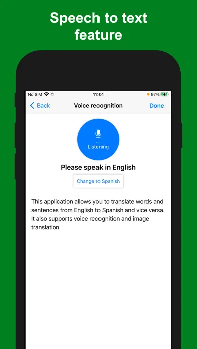 Captures d'écran de Spanish - English Translator+