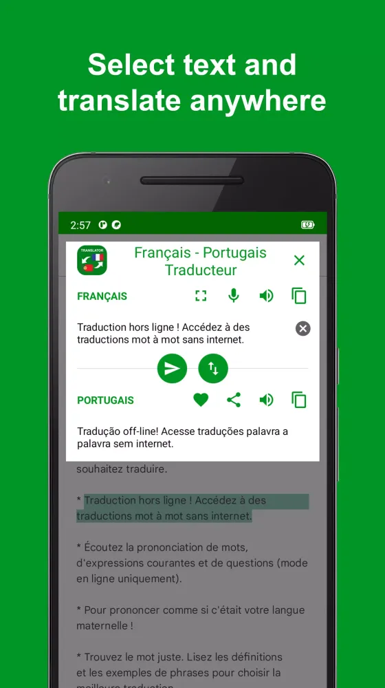 French - Portuguese Translator Screenshots