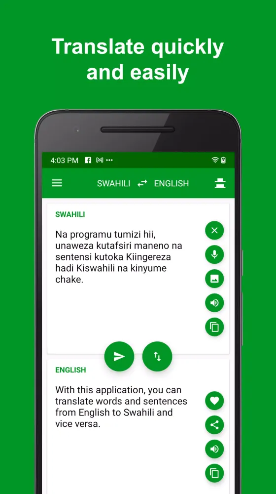 Tangkapan layar Swahili - English Translator