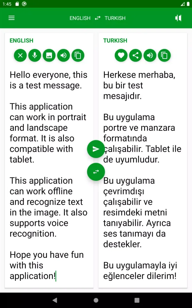 Turkish - English Translator Screenshots