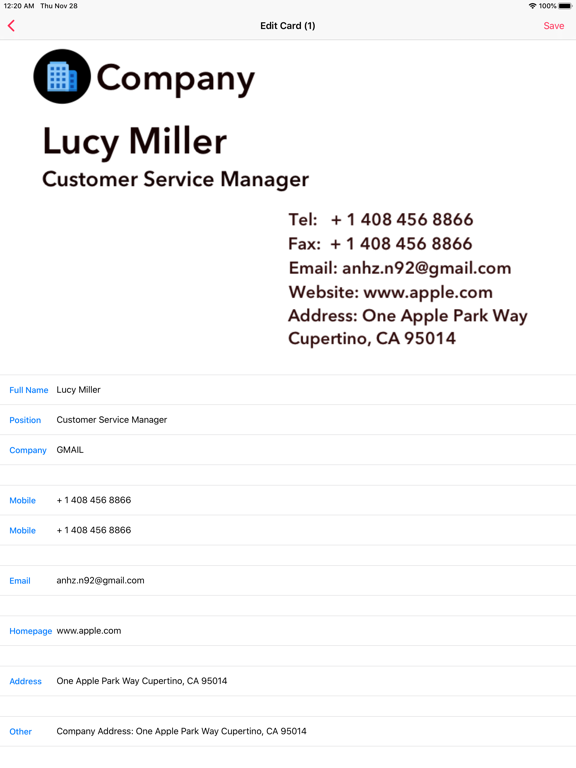 CamCard: Business Card Scanner iPad  スクリーンショット