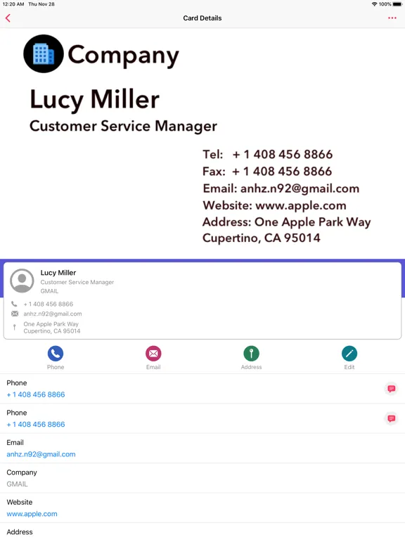 CamCard: Business Card Scanner iPad 應用截圖