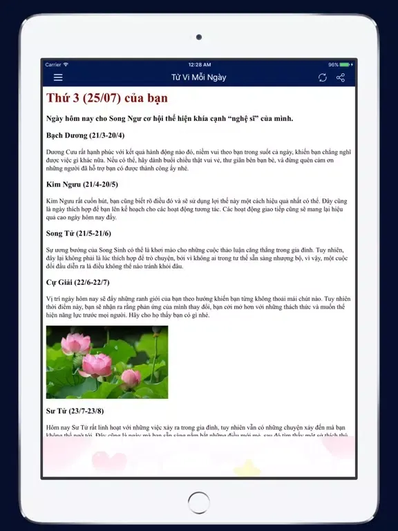 Mật ngữ 12 chòm sao 2018 iPad  Screenshots