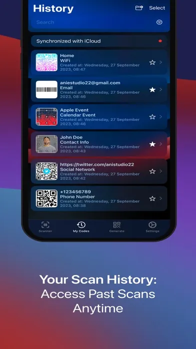 Capturas de tela do ScanMate: QR & Barcode Scanner