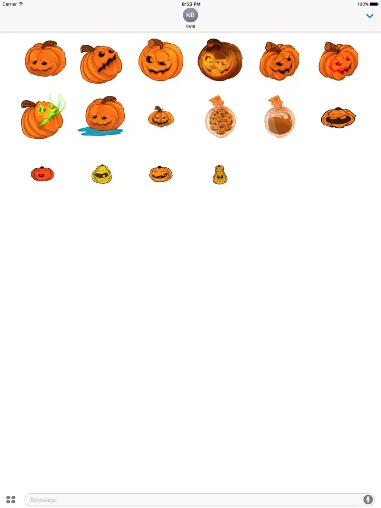 Halloween Pumpkins Sticker Pack iPad 应用截图
