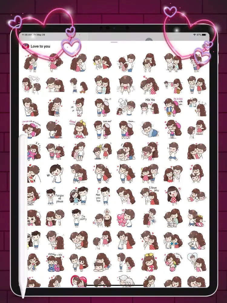 Captures d'écran de Animated Love Stickers Packs iPad 