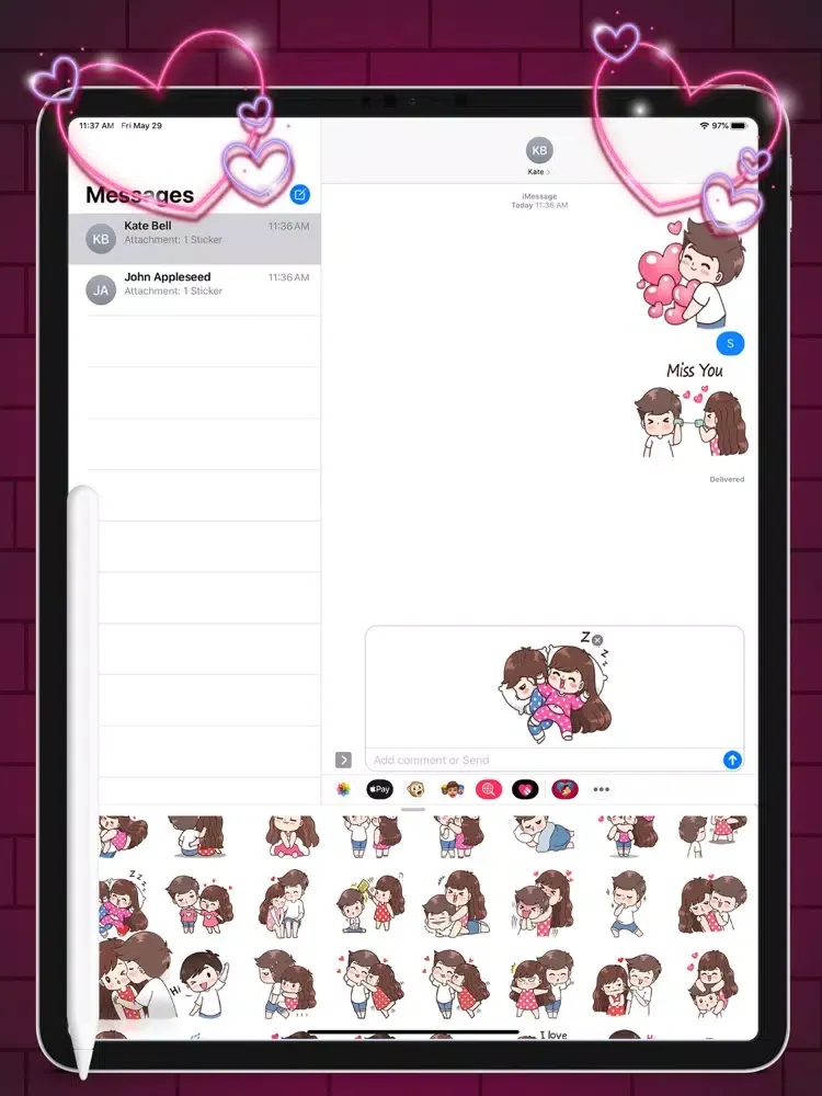 Captures d'écran de Animated Love Stickers Packs iPad 