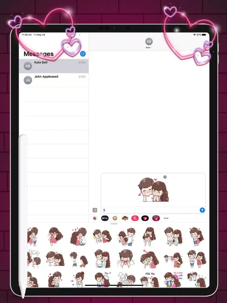 Captures d'écran de Animated Love Stickers Packs iPad 