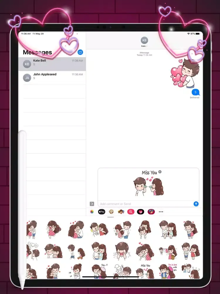 Captures d'écran de Animated Love Stickers Packs iPad 