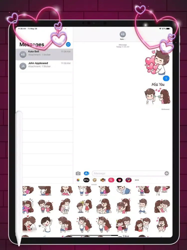 Captures d'écran de Animated Love Stickers Packs iPad 