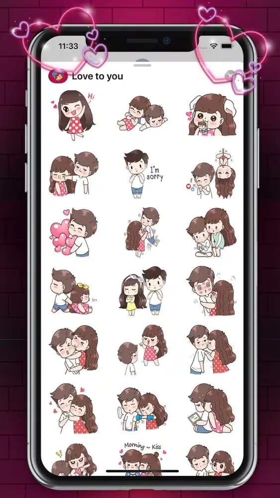 Captures d'écran de Animated Love Stickers Packs