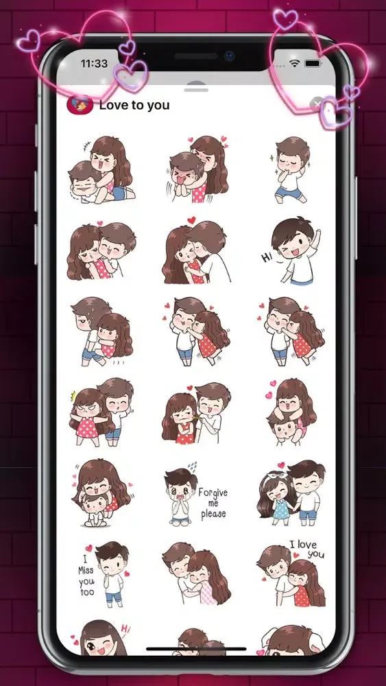 Captures d'écran de Animated Love Stickers Packs