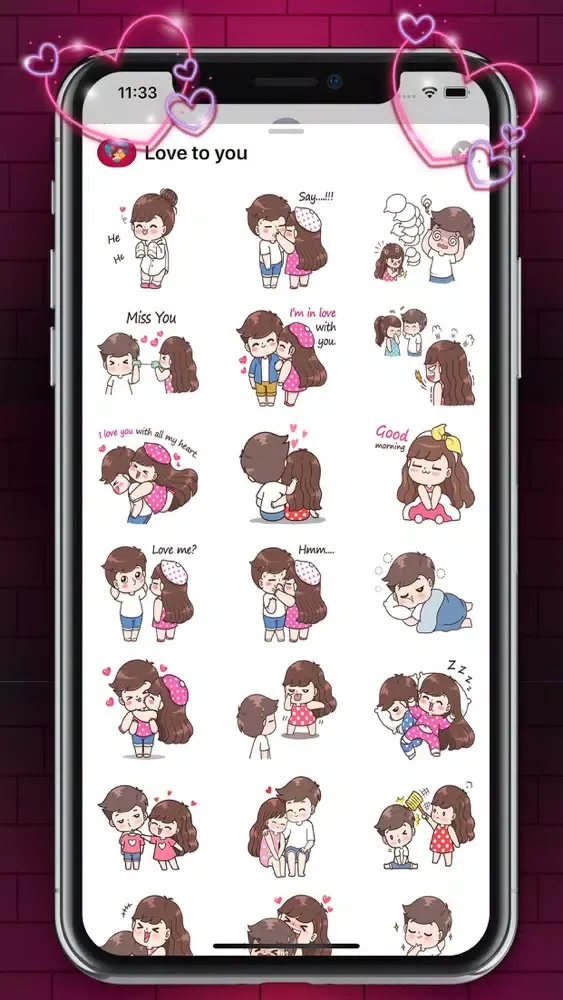 Captures d'écran de Animated Love Stickers Packs