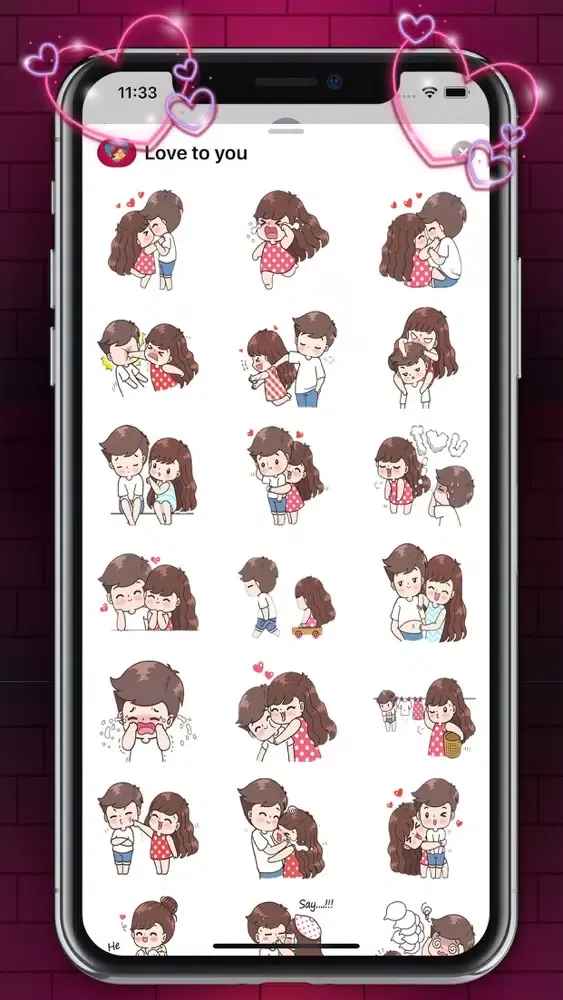 Captures d'écran de Animated Love Stickers Packs