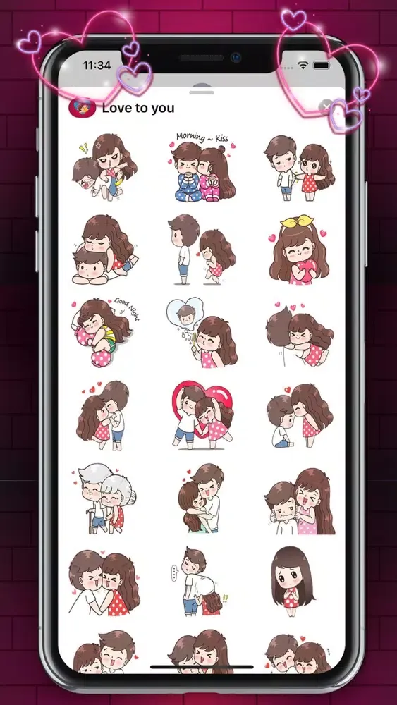 Captures d'écran de Animated Love Stickers Packs