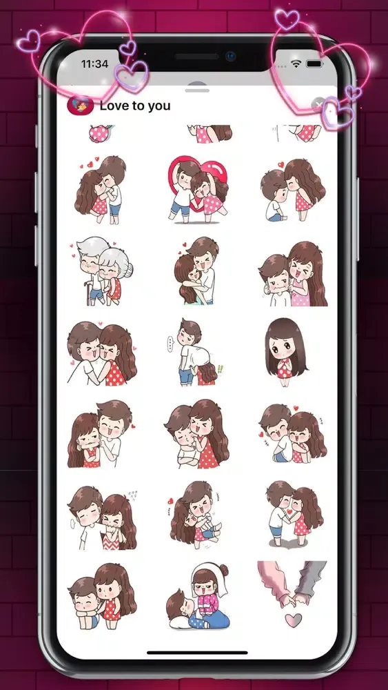 Captures d'écran de Animated Love Stickers Packs