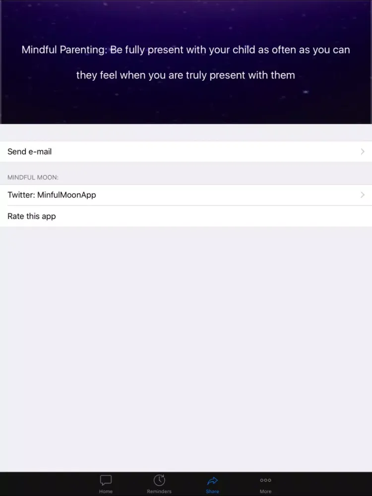 Mindful Moon - Stress Relief & Happiness through Inspirational Quotes & Positive Daily Reminders iPad  Screenshots