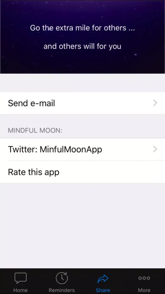 Mindful Moon - Stress Relief & Happiness through Inspirational Quotes & Positive Daily Reminders Screenshots
