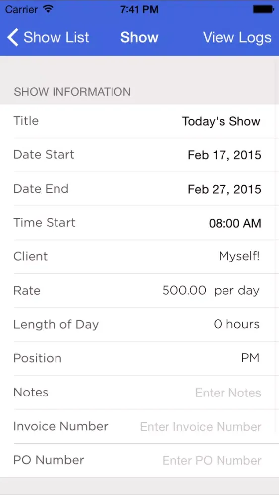 ภาพหน้าจอของ Freelancer - Invoicing and Show Management