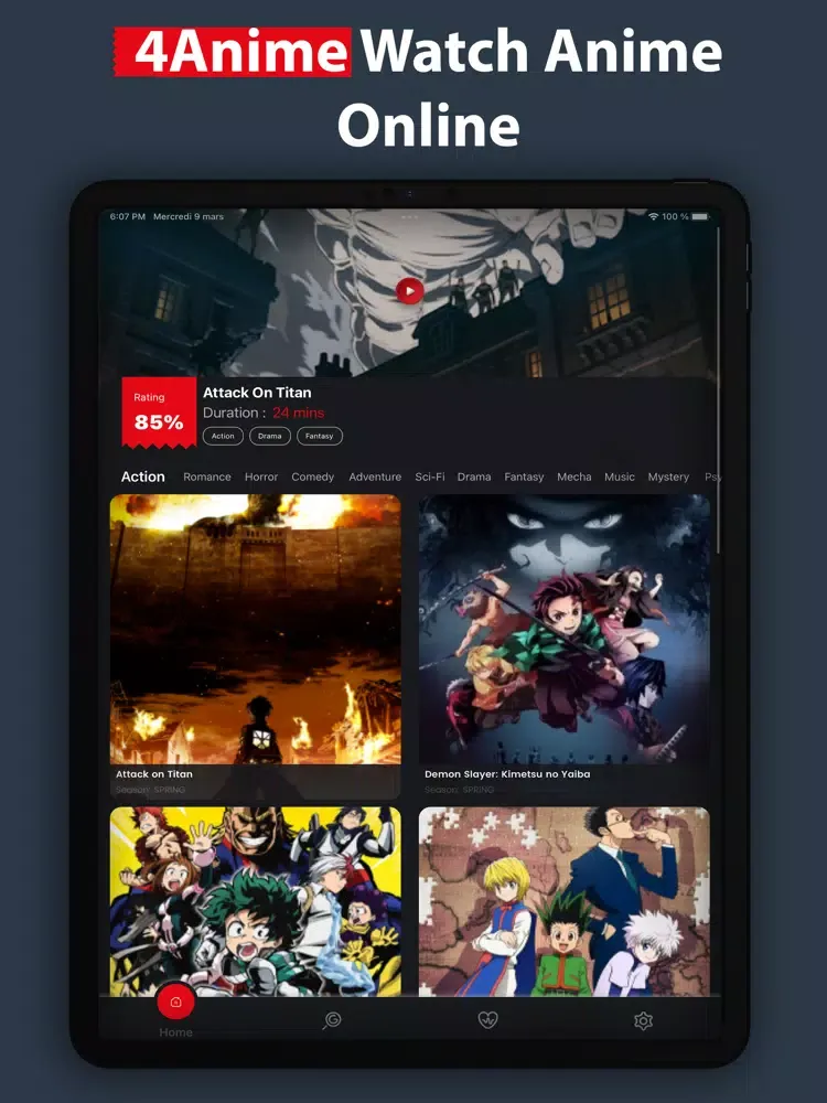 4Anime Watch Anime Tv Crunchy iPad  سکرین شاٹس