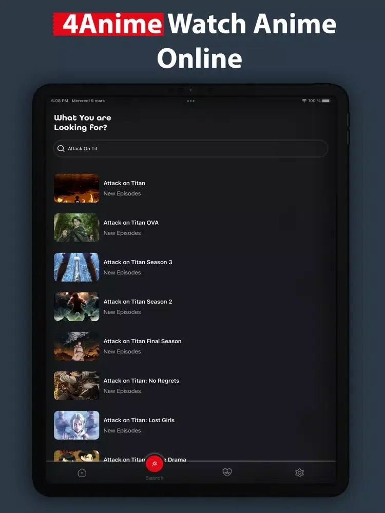 4Anime Watch Anime Tv Crunchy iPad  سکرین شاٹس