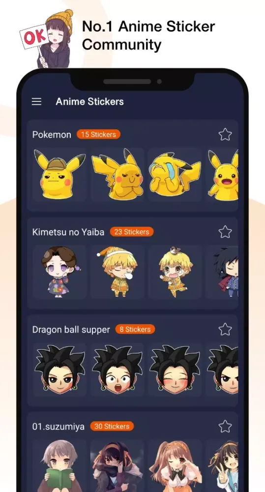 Capturas de pantalla de Anime Stickers for Whatsapp