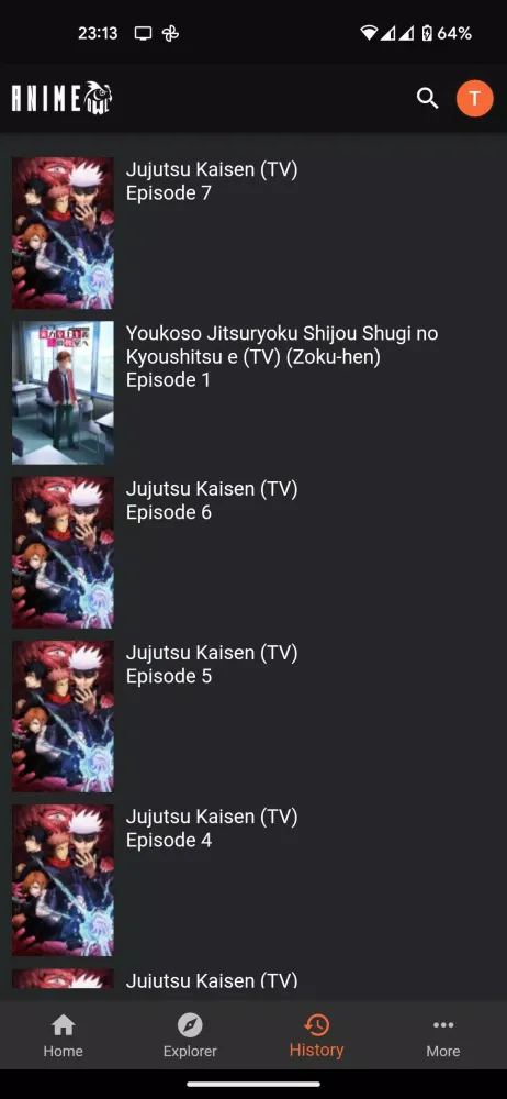 Anime List Screenshots