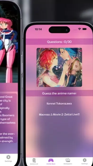 ภาพหน้าจอของ Anime Tivi : Wallpapers & Quiz