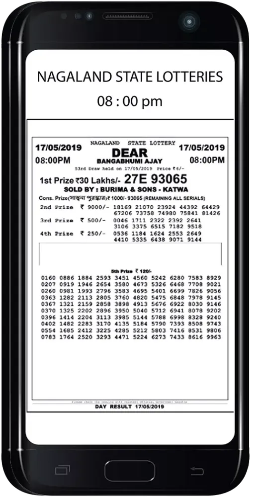 ภาพหน้าจอของ Lottery Result