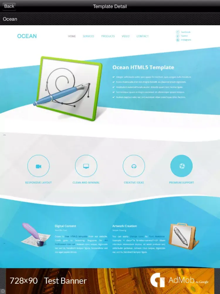 Free Css Templates iPad  स्क्रीनशॉट