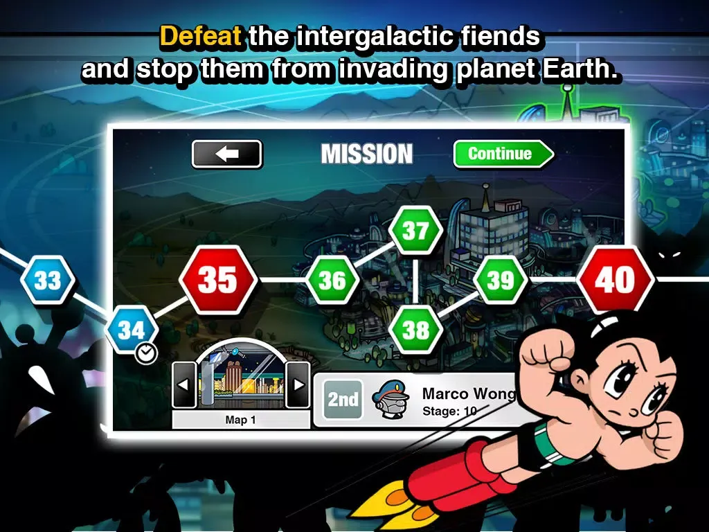 Zrzuty ekranu Astro Boy Siege: Alien Attack iPad 