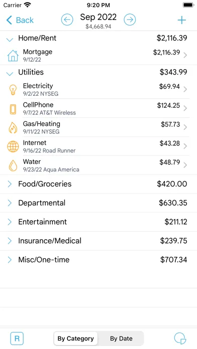 Tangkapan skrin HomeBudget with Sync