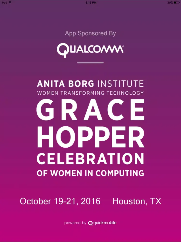 Grace Hopper Celebration 16 iPad  Screenshots