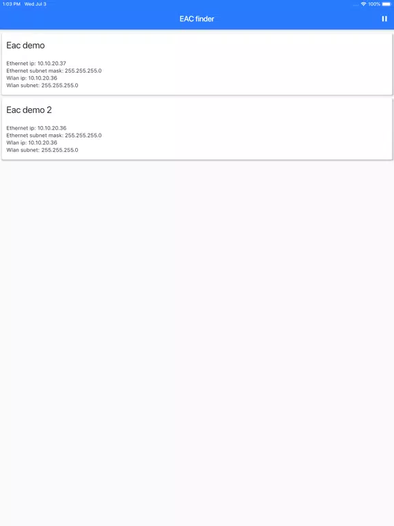 EAC finder iPad  Screenshots
