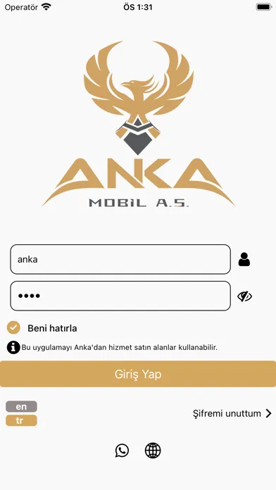 Capturas de tela do Anka Arac Takip