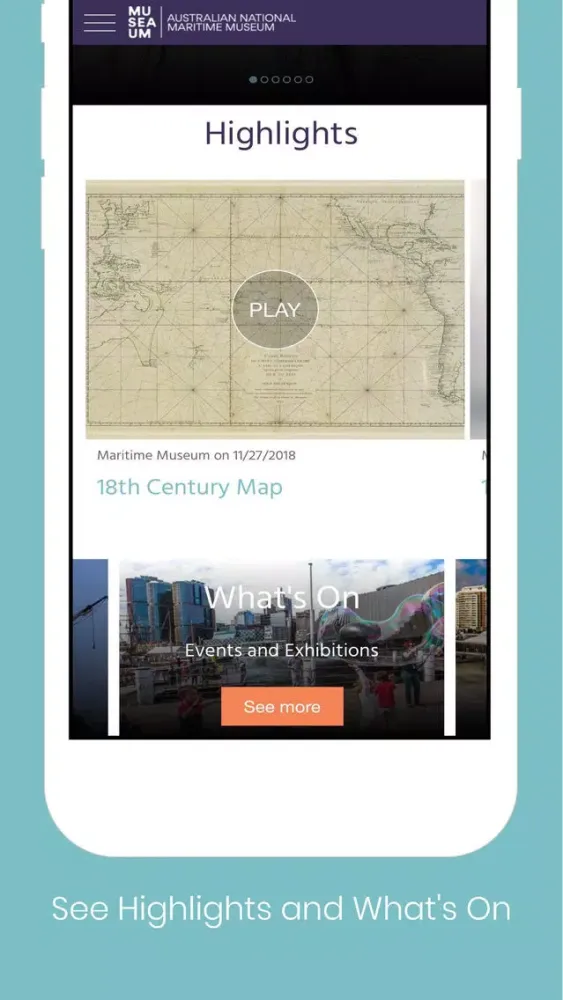 Capturas de tela do Maritime Museum Visitor App