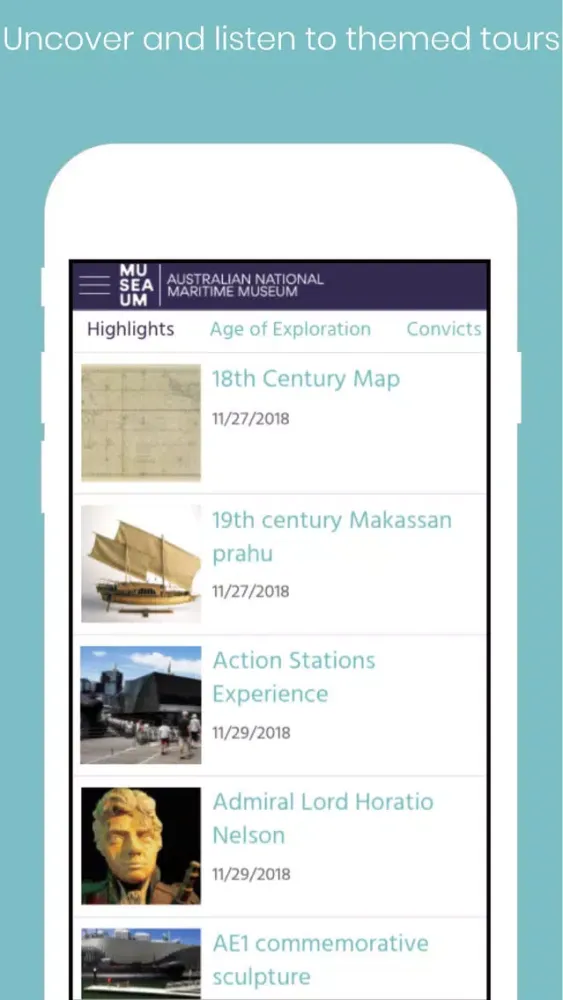 Capturas de tela do Maritime Museum Visitor App