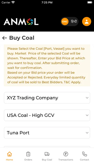 Tangkapan skrin Anmol Coal