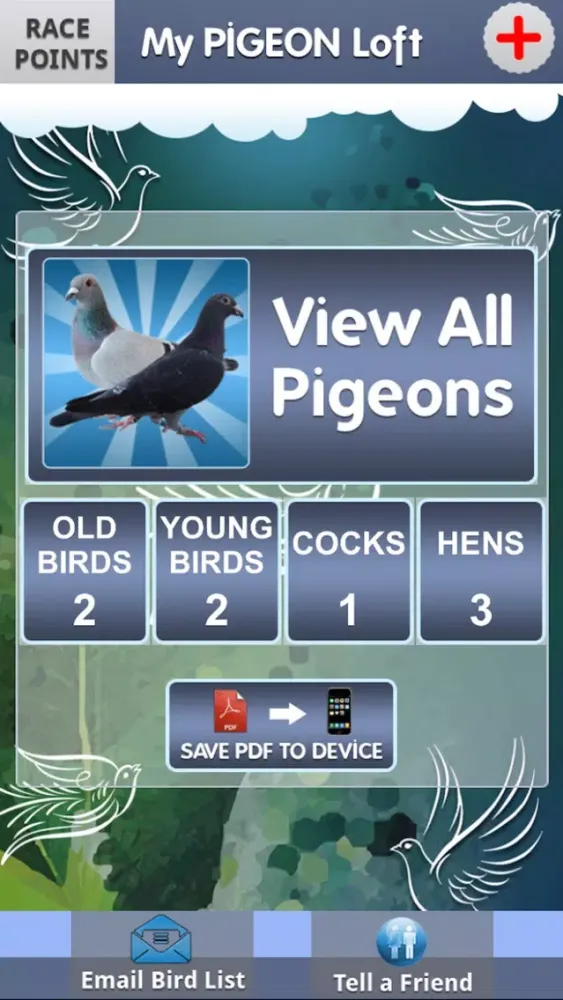 Captures d'écran de My Pigeon Loft Cloud Edition