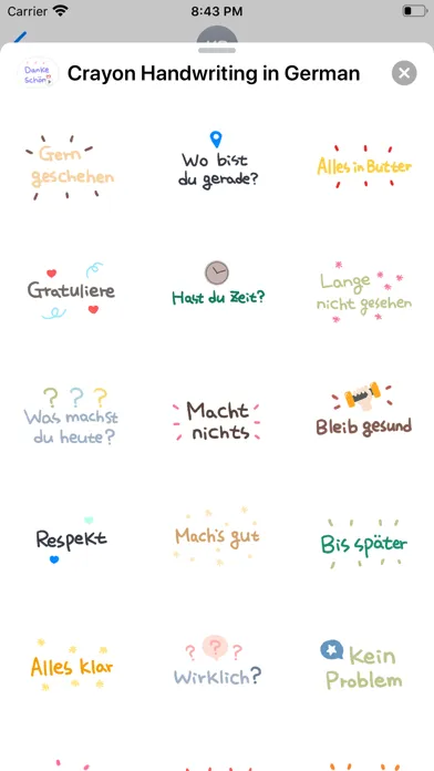 Zrzuty ekranu Crayon Handwriting in German