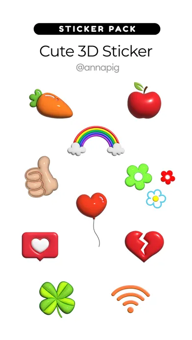 Cute 3D Sticker Screenshots