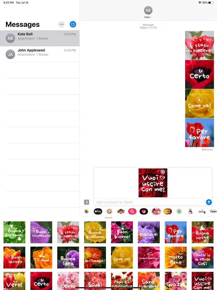 Flower Messaging for Italian iPad Screenshots