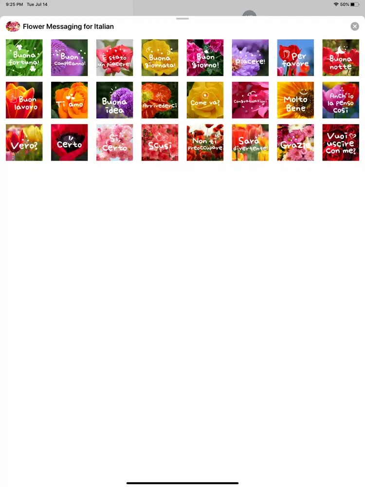 Flower Messaging for Italian iPad Screenshots