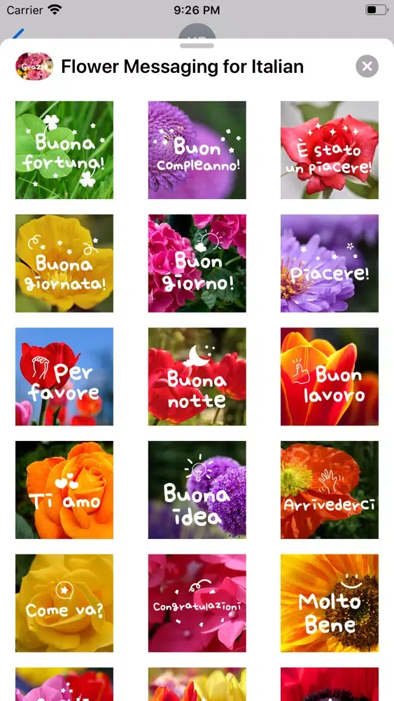 Flower Messaging for Italian Screenshots