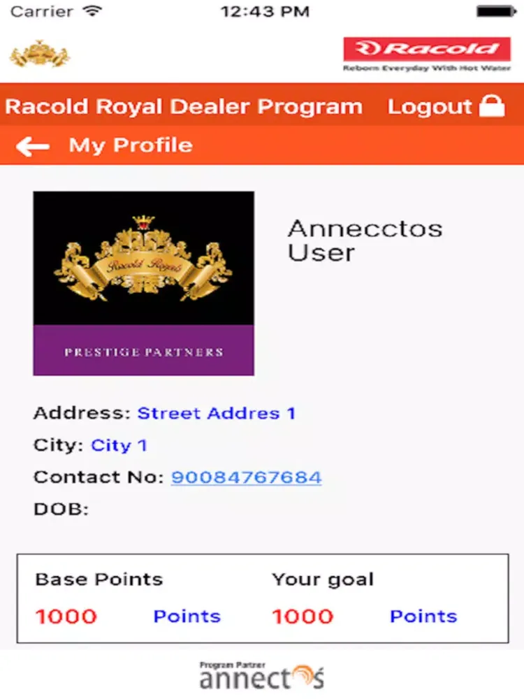 Racold Royal Club Program iPad  स्क्रीनशॉट