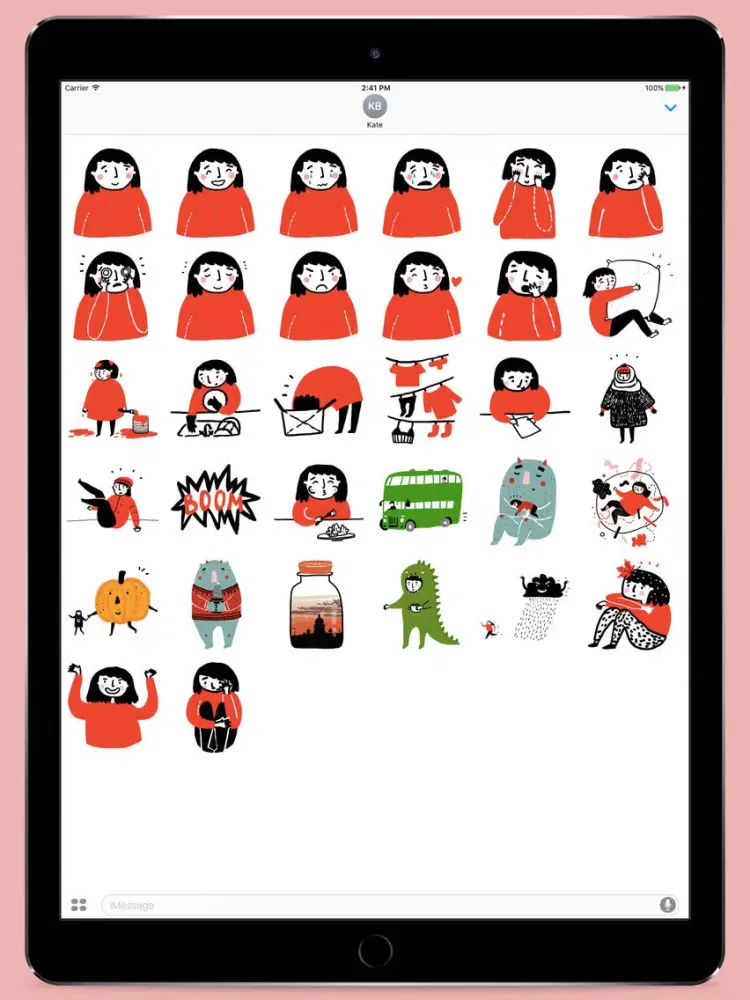 Capturas de pantalla de Black Red White Stickers iPad 