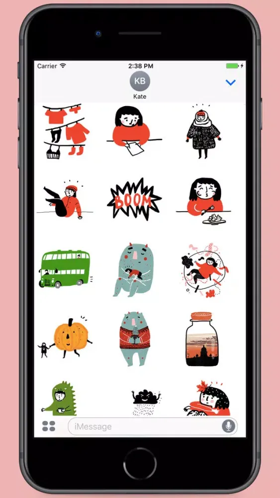 Capturas de pantalla de Black Red White Stickers